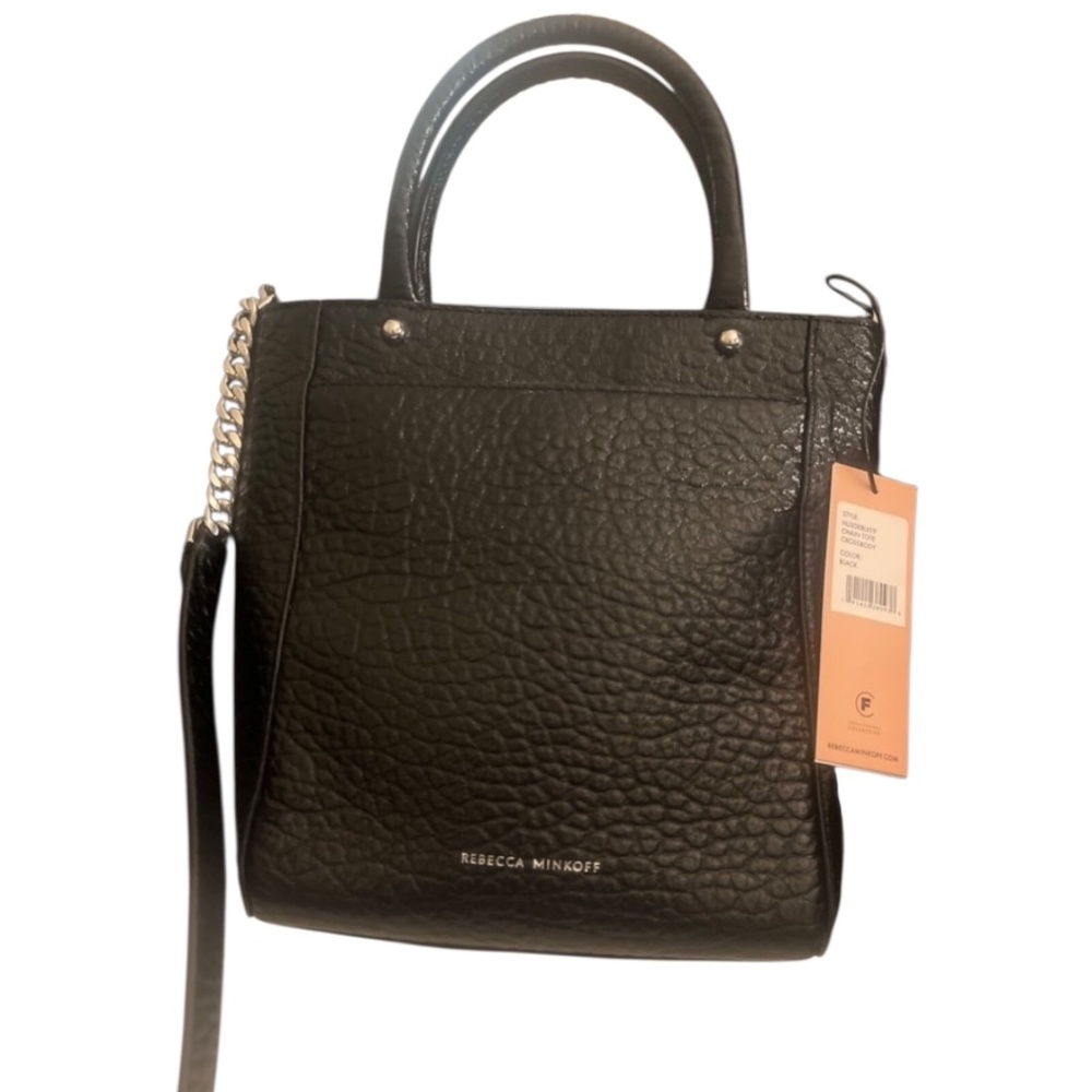 Rebecca Minkoff  Tote Bag Pebbled Leather Chain NWT